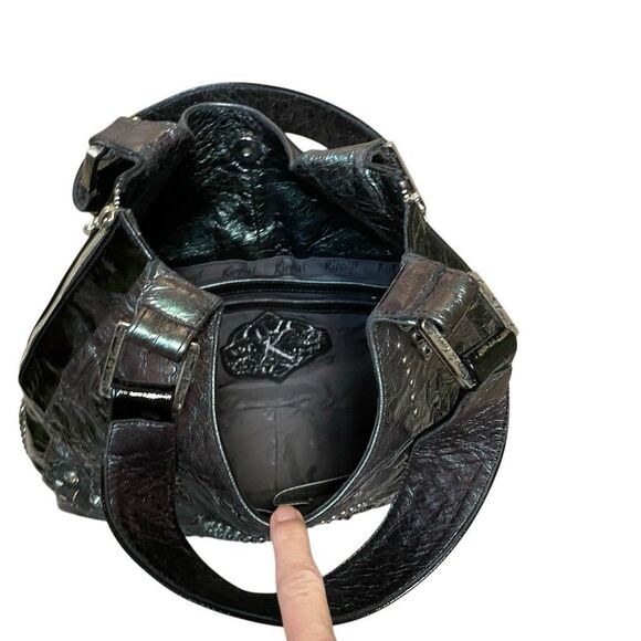 Kippys Y2K Iridescent Holo Leather Swarovski Crystal Embellished Shoulder Bag - Picture 15 of 16